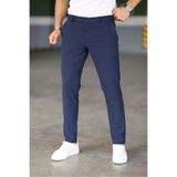 Mamlay Erkek Lacivert Kaliteli Esnek Likralı Bilek Boy Kumaş Pantolon (100-130 kg battal beden 40-42-44)