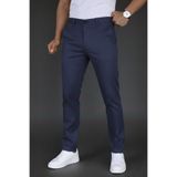 Mamlay Erkek Lacivert Renk Slim Fit Düğme Kapamalı Kaliteli Kumaş Pantolon