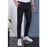 Mamlay Erkek Siyah Renk Italyan Kesim Kaliteli Esnek Likralı Bilek Boy Slimfit Kumaş Pantolon