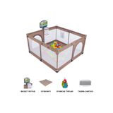 Mamma CİCİKO Playard Plus Bebek Ve Çocuk Oyun Alanı Oyun Parkı 125x125 Basket Potası, Oyun Matı Ve Topları