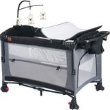 Mamma Maximum Anne Yanı Organizerli Dönenceli Cibinlikli Park Yatak Beşik 70 x 110 Cm. - Gri