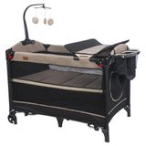 Mamma Ultimate Anne Yanı Organizerli Dönenceli Park Yatak Beşik 70 x 110 Cm. - Kahverengi