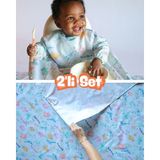 Mammam Always By Your Side Denizaltı Kaşifleri Set (Uzun Kollu Mama Sandalyesi Önlüğü ve Yer/masa Örtüsü) Su Geçirmez - Bebek Mavisi - 6 - 36 Ay