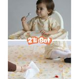 Mammam Always By Your Side Sevimli Arılar Set (Kısa Kollu Mama Sandalyesi Önlüğü ve Yer/masa Örtüsü) Su Geçirmez, Leke Tutmaz - Sarı - 6 - 36 Ay