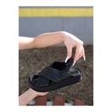 Mammamia 2585-LX EREN SHOES&BAG Hakiki Deri Çapraz Bantlı Düz Taban Ortopedik Kadın Sandalet Gerçek Deri Siyah