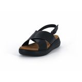 MAMMAMİA 26YS-2585 KALIN TABAN DERİ KADIN SANDALET Siyah