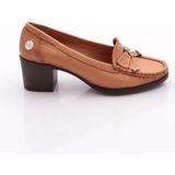 Mammamia D24YA-680 Kemik Kadın Topuklu Deri Ayakkabı
