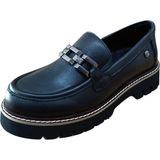 Mammamia D25KA-3235 Siyah Kadın Hakiki Deri Tokalı Günlük Loafer Casual Ayakkabı