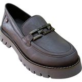 Mammamia D25KA-3235 Vizon Kadın Hakiki Deri Tokalı Loafer Günlük Casual Ayakkabı