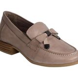 Mammamia D25YA-3365 Kadın Deri Loafer Ayakkabı - Silver Gri