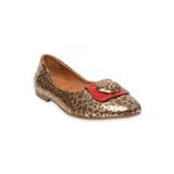 Mammamia D25Ya-7225 Günlük Leopar Kadın Babet, ROSE LEOPAR/KIRMIZI RUGAN, 38