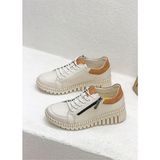 Mammamia D26YA-7755 Hakiki Deri Ortopedik Günlük Casual Sneaker Spor Ayakkabı Kadın - Krem