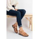 Mammamia D26YS-2415 Kadın Deri Sandalet - Taba