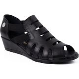 Mammamia D26YS-2855 Kadın Hakiki Deri Dolgu Taban Comfort Sandalet Siyah