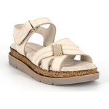 Mammamia D26YS-2905 Kadın Hakiki Deri Günlük Comfort Sandalet Krem