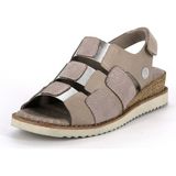 Mammamia D26YS-5035 Kadın Hakiki Deri Günlük Casual Sandalet Krem