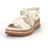 Mammamia D26YS-5380 Kadın Hakiki Deri Günlük Comfort Sandalet Krem