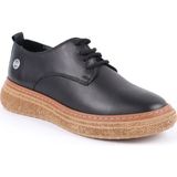 Mammamia Kadın Günlük Ayakkabı Hakiki Deri Bağcıklı Kalın Platform Taban Oxford Sneaker 26Y-7560 - Siyah