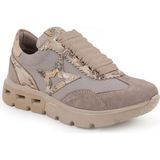 Mammamia Kadın Günlük Ayakkabı Hakiki Deri Yıldız Figürlü Lazer Kesim Geçerli Esnek Bağcıksız Sneaker 26Y-3990 - Gümüş - Altın