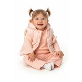 Mamman's Kışlık Tavşan Nakışlı ,3'lü Şişme Yelekli Peluş, Welsoft Astarlı,Kalın 3 İplik Kız Bebek Takımı