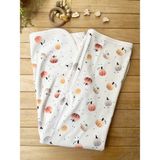 Mammaso Bubbles Naturel Organik Pamuklu 80 x 85 cm Çift Kat Penye Bebek Battaniye Balkabağı