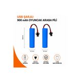 MAMSHOP 3.7v 14500 Li-On 900 mah Şarj edilebilir SM2P Siyah Soketli Kumadalı Araba pili ve yedeği Oyuncak Araba Pili AA Kalem pil