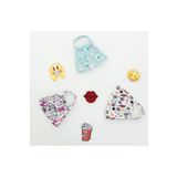 mamu mini Gots Sertifakalı Organik Pamuk Kız Çocuk 8-12 Yaş - 3'lü Set - Desenli Yıkanabilir Maske
