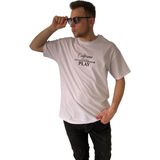 Man Klas Tişört Bisiklet Yaka Oversize Comfort T-Shirt Baskılı Erkek Tshirt - XL - Beyaz