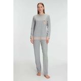 Man11274 Anıl 11274 Kadın Pamuklu Uzun Kollu Pijama Takımı
