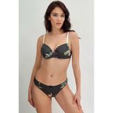 Man4235 Kadın Viskon Balenli Destekli Dolgulu Çiçek Baskılı Sütyen Ve Slip Takım (4235)