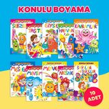 Mana Yayınları Manan Yayınları Konulu Boyama Kitapları Seti 3 - 5 Yaş Normal Boy