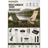 Manada Madfox Airnest Ultra 2 Sandalye + Apex Katlanabilir Kamp Masası Takımı - Alüminyum - Krem