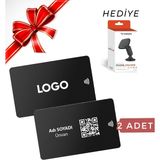 ManaKart Nfc Black Dijital Kartvizit (2 Adet) - Hediyeli (Torima Telefon Tutucu)