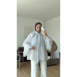 manana fashion Kolları Volanlı Şifon Fularlı Astarlı Yazlık Bluz