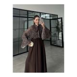 manana fashion Şifon Puantiyeli Bağlamalı Özel Tasarım Bluz