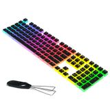 Manbasnake Puding Keycaps Double Shot PBT Klavye Seti Yarı Saydam Katmanlı, 104 87 61 Tuşlu RGB Arkadan Aydınlatmalı Mekanik Klavyeler, OEM Profil, ABD Düzeni-Siyah