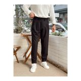 manch collection Havuç Kesim Kemer Detaylı Pantolon Siyah