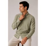 Manche Olive Rayon Kumaş Regular Fit Uzun Kol Erkek Gömlek | MES1310164-1