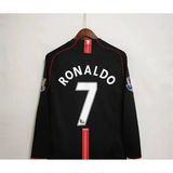 Manchester United 2008 Cristiano Ronaldo Siyah Uzunkol Deplasman Forması (Jersey) - XL - Çok Renkli
