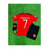 Manchester United 2022-23 Sezonu Cristiano Ronaldo Çocuk Forması 4'Lü Set (Armalı)