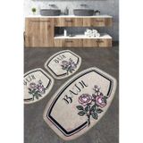 Mand Banyo Halısı Djt 3 Lü Set Banyo Halısı Paspas Yıkanabilir Kaymaz Çok Renkli