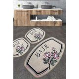 Mand Banyo Halısı Djt 3lü Set Banyo Halısı Paspas Yıkanabilir Kaymaz