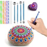Mandala Art Fabric Dot Mandala Kalemleri, Dot Çubukları 12 Parça, Büyükten Küçüğe Tüm Boyutlar