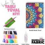 Mandala Art Fabric Taşlı Tuval Setleri, 25×35 Cm, Kendin Yap Setleri, Renkli Mandala