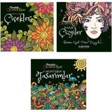 Mandala Boyama Seti ( Harika Çizgiler + Muhteşem Tasarımlar + Rahatlatan Çiçekler ) (Ciltli)