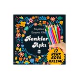 Mandala Büyükler Için Boyama Kitabı Renkli Kuru Boya Kalemi 12'li M.s 2515562223252