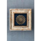 Mandala Çerçeveli Taş Tablo- Duvar Dekoru 20x20 cm-Wall Decor
