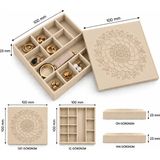 Mandala Desenli Sürgü Kapaklı Takı Organizer Kutusu (10CMX10CMX2.3CM)