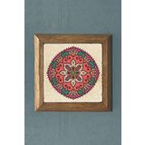 MANDALA-Masif Çerçeveli Taş Tablo-Wall Decor- Oscar Stone Decor 28X28 CM