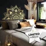 Mandala Metal Duvar Sanatı Dekoru - Yoga Meditasyon Odası için Bohem Tasarım Manevi Ev Dekoru - Lotus Çiçeğinden Esinlenen Çakra Duvar Asması, Altın (89 x 45 cm)